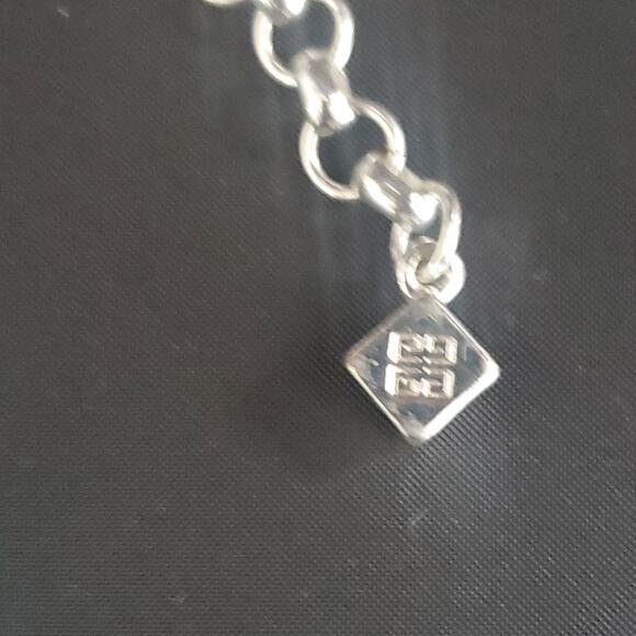 Givenchy Aurora Borealis Necklace Silver Plate Lariat Style Signed - Picture 11 of 12